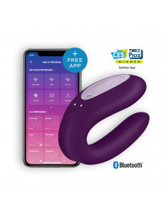Vibrador Double Joy Satisfyer com APP Roxo 2