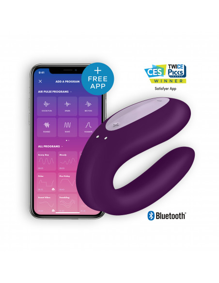 Vibrador Double Joy Satisfyer com APP Roxo