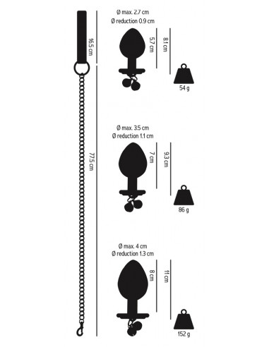 .Kit Plugs Anais Metálicos e Trela
