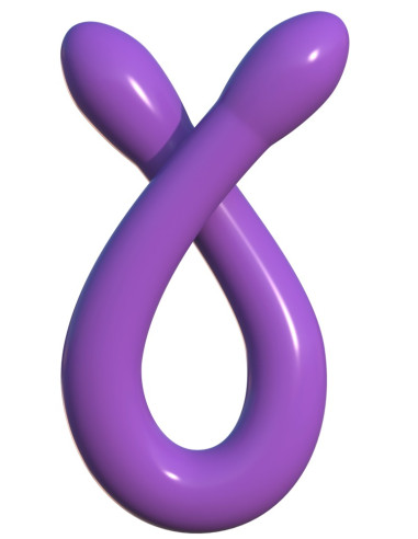 Dildo duplo muito flexível, cor púrpura.