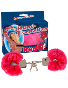 Algemas com pelucia, cor de rosa