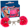 Algemas com pelucia, cor de rosa