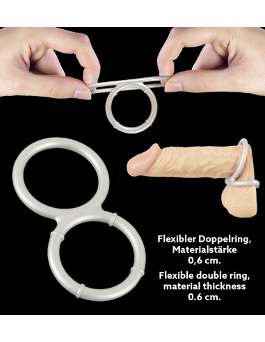 Anel Metallic Silicone Duplo