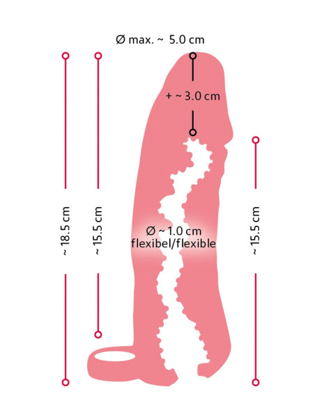 2 em 1 Extensão e Masturbador 18.5cm