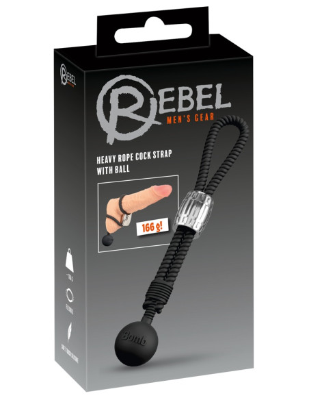 Heavy Rope Cock Strap with Ball