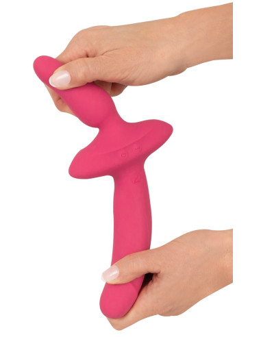 Vibrador duplo, de um lado vibrador, de outro plug anal