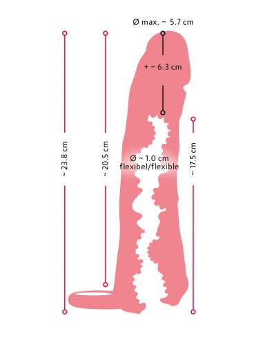 2 em 1 Extensão e Masturbador 23.8cm