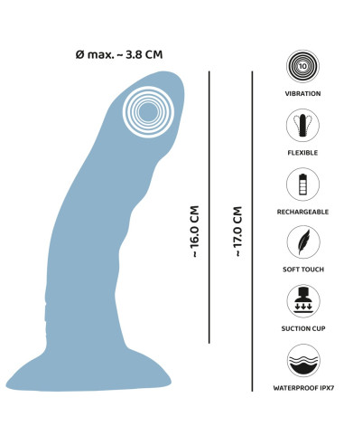 Heart Guy Blue Vibrador com Ventosa