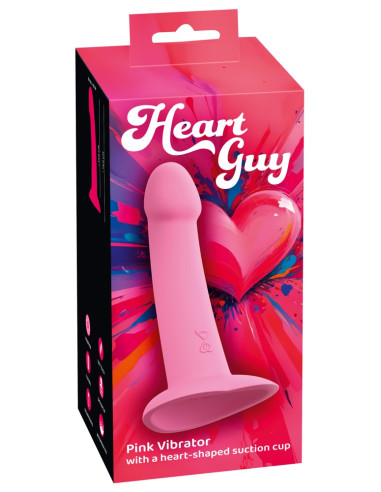 Heart Guy Pink Vibrador com Ventosa