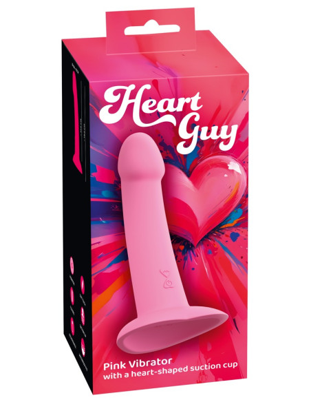 Heart Guy Pink Vibrador com Ventosa