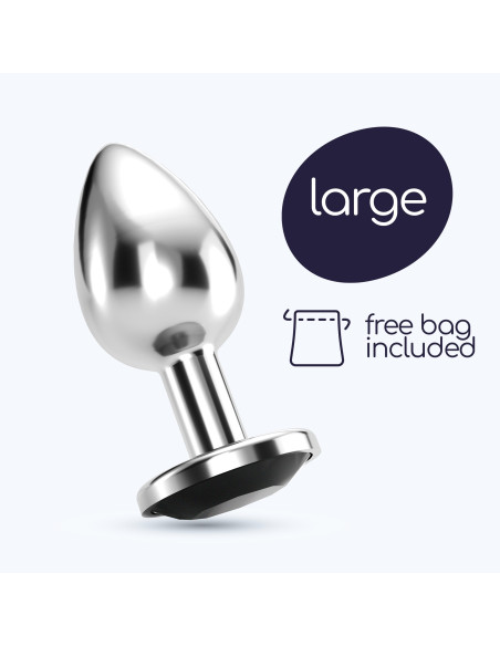 Joia Bijou-Plug Anal Grande Metálico Preto