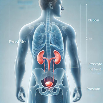 onde fica a próstata (homem, anatomia)