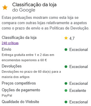 avaliação certificada Google