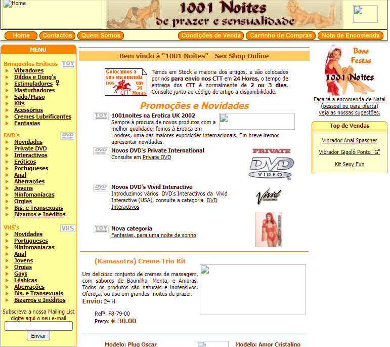 1001 Noites Sex Shop em 2002